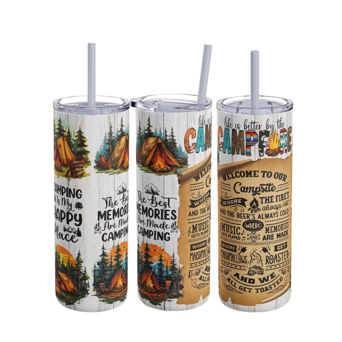 Camping Memories" 20 OZ Stainless Steel Tumbler