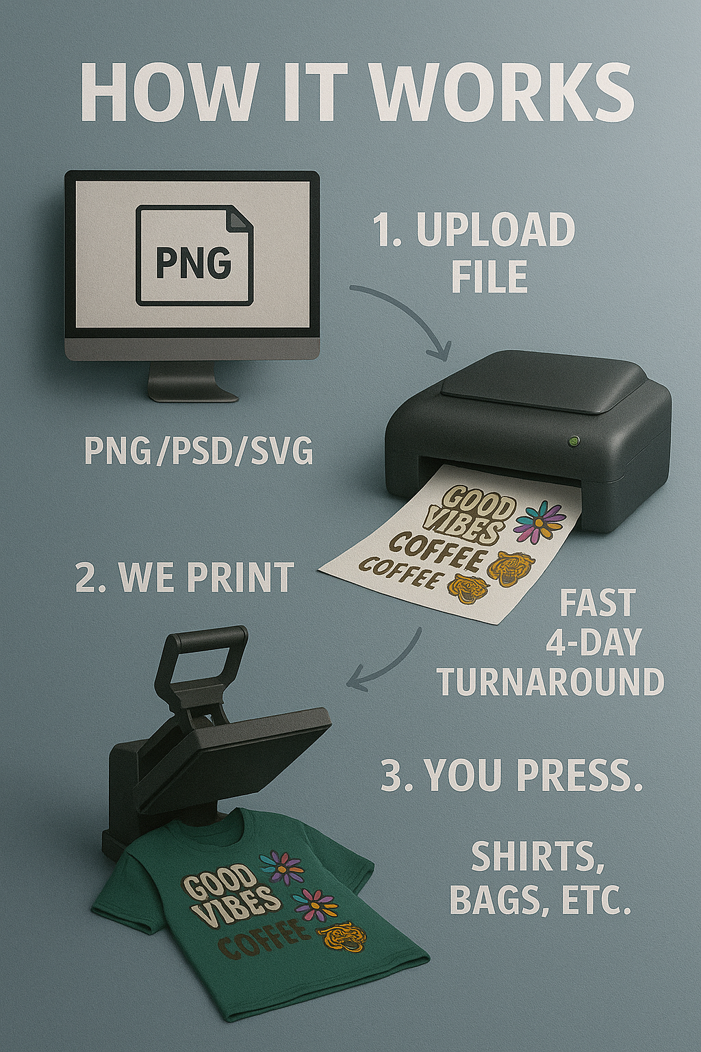4-Day Custom DTF Build Your Own Gang Sheet 22.5" Wide
