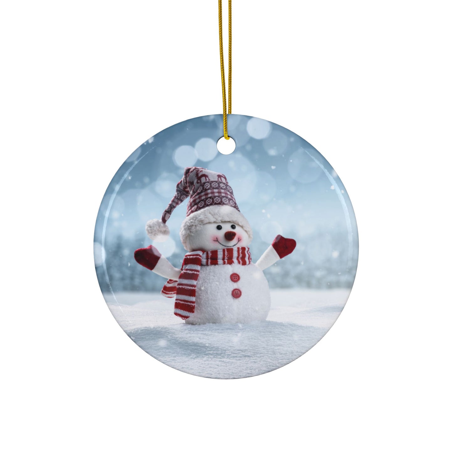 Whimsical Snowman Christmas Sublimation Ornament 4-Pack – Festive Winter Scenes, Double-Sided MDF