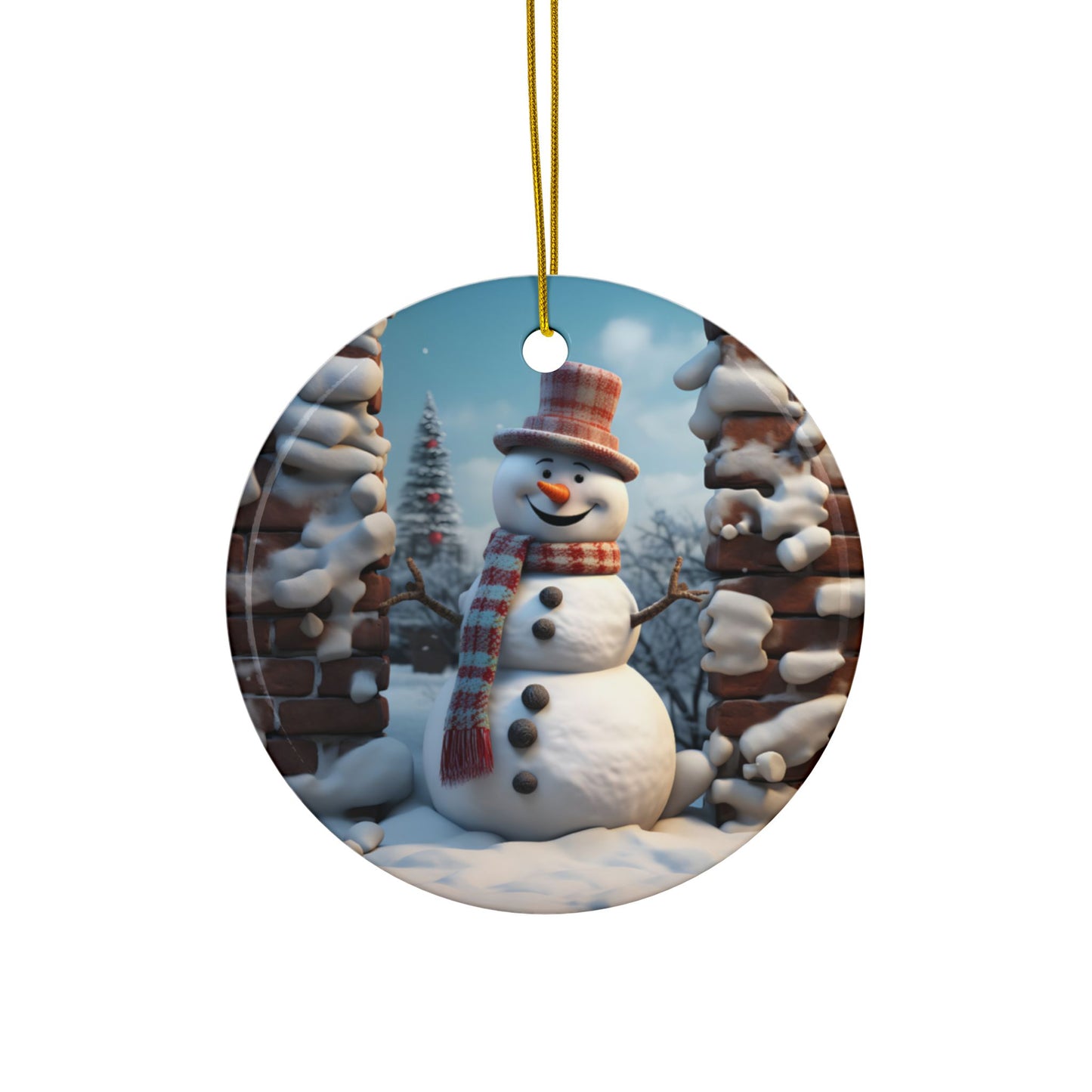 Whimsical Snowman Christmas Sublimation Ornament 4-Pack – Festive Winter Scenes, Double-Sided MDF