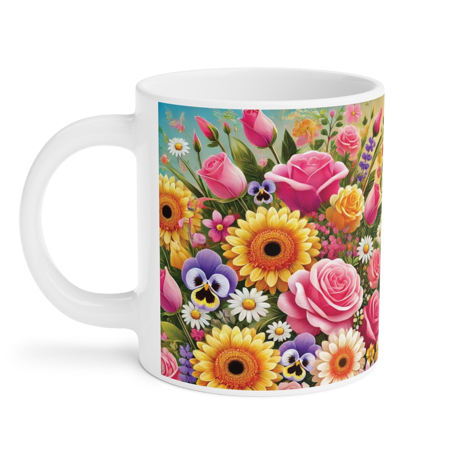 Custom Floral Celebration Mug – Personalized Birthday or Occasion Gift (11.8 & 15 OZ)