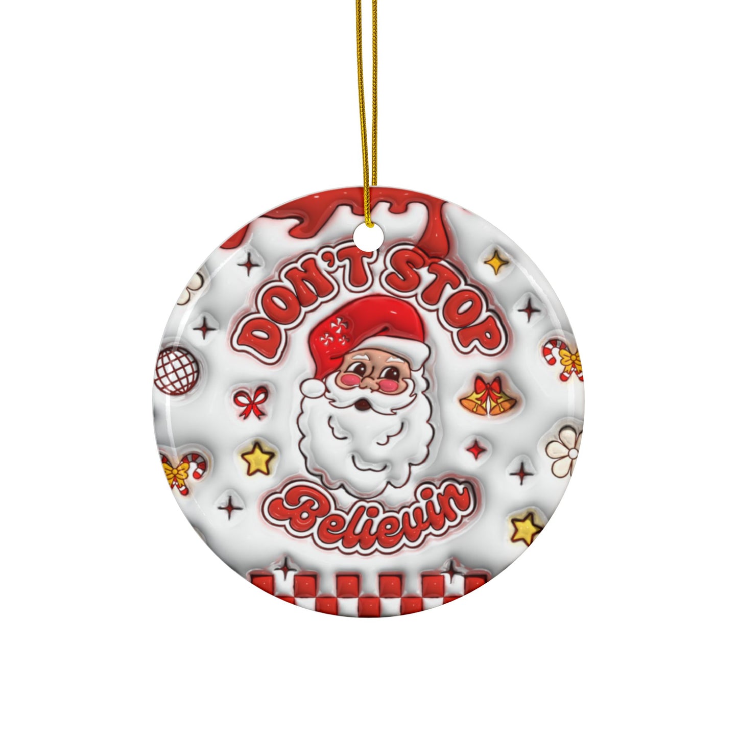 Christmas Sublimation Ornament 4-Pack – Festive Double-Sided Designs, Durable MDF Material