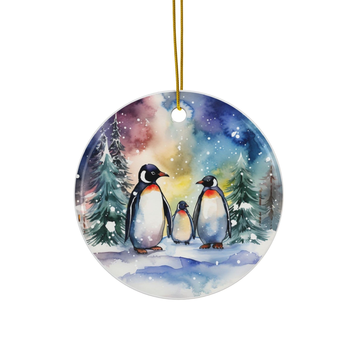 Winter Wonderland Sublimation Ornament 4-Pack – Polar Bears & Penguins, Double-Sided MDF