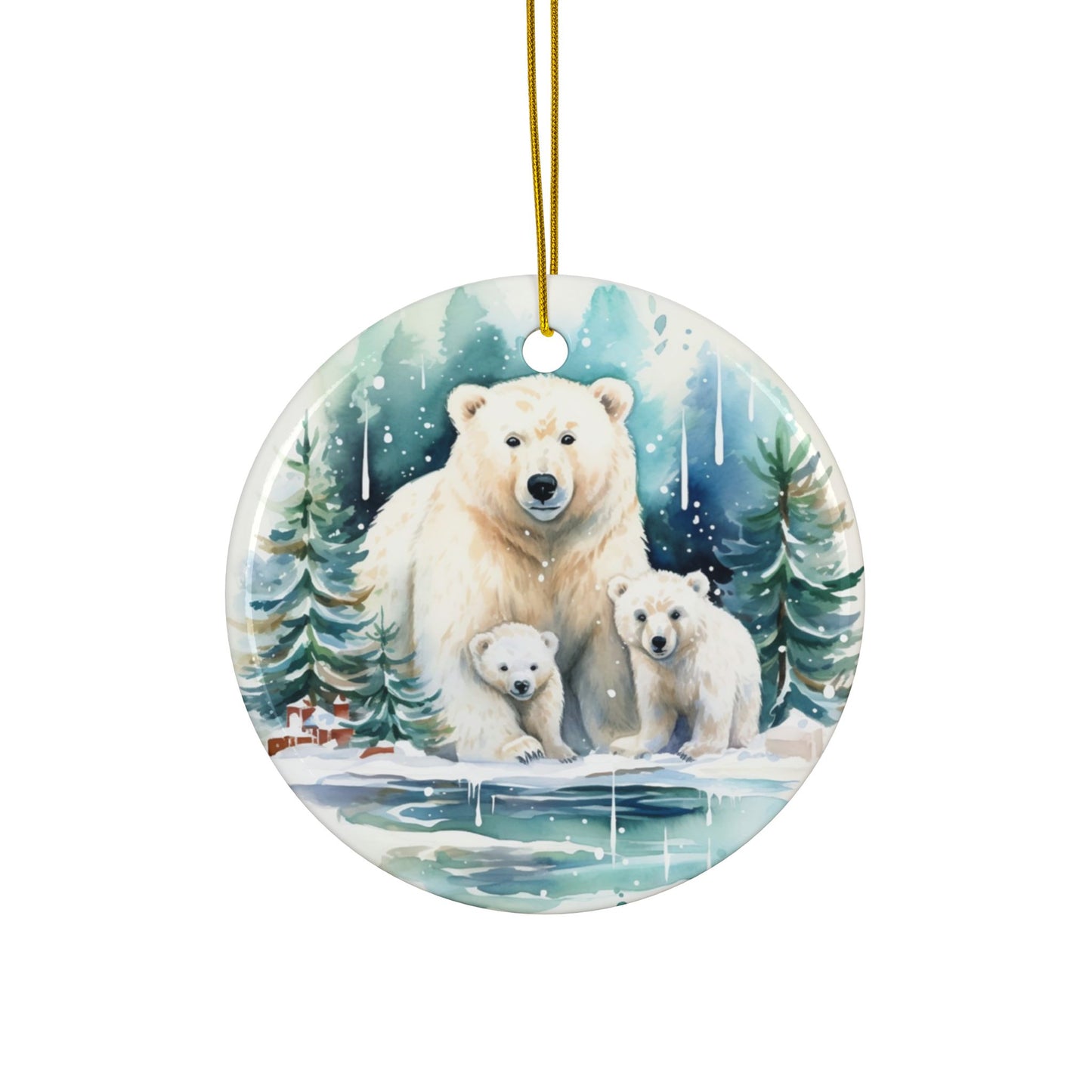 Winter Wonderland Sublimation Ornament 4-Pack – Polar Bears & Penguins, Double-Sided MDF
