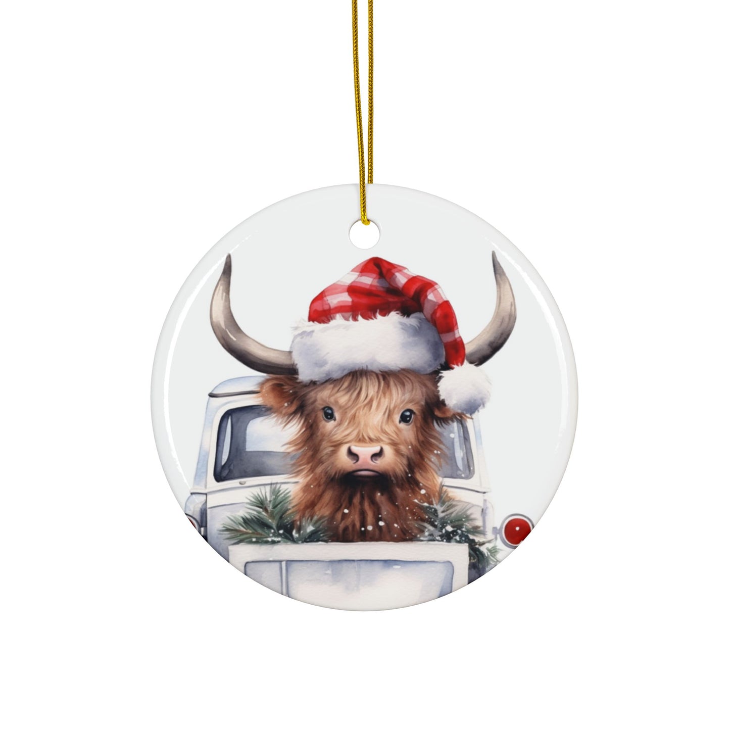 Farmhouse Christmas Sublimation Ornament 4-Pack – Festive Country Animal Designs, Double-Sided, Durable MDF
