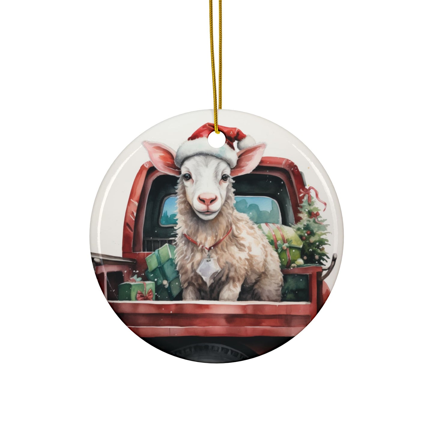 Farmhouse Christmas Sublimation Ornament 4-Pack – Festive Country Animal Designs, Double-Sided, Durable MDF