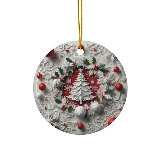 Christmas Ornament Set 'Snowman, Christmas Tree, Stocking, and Santa Claus',