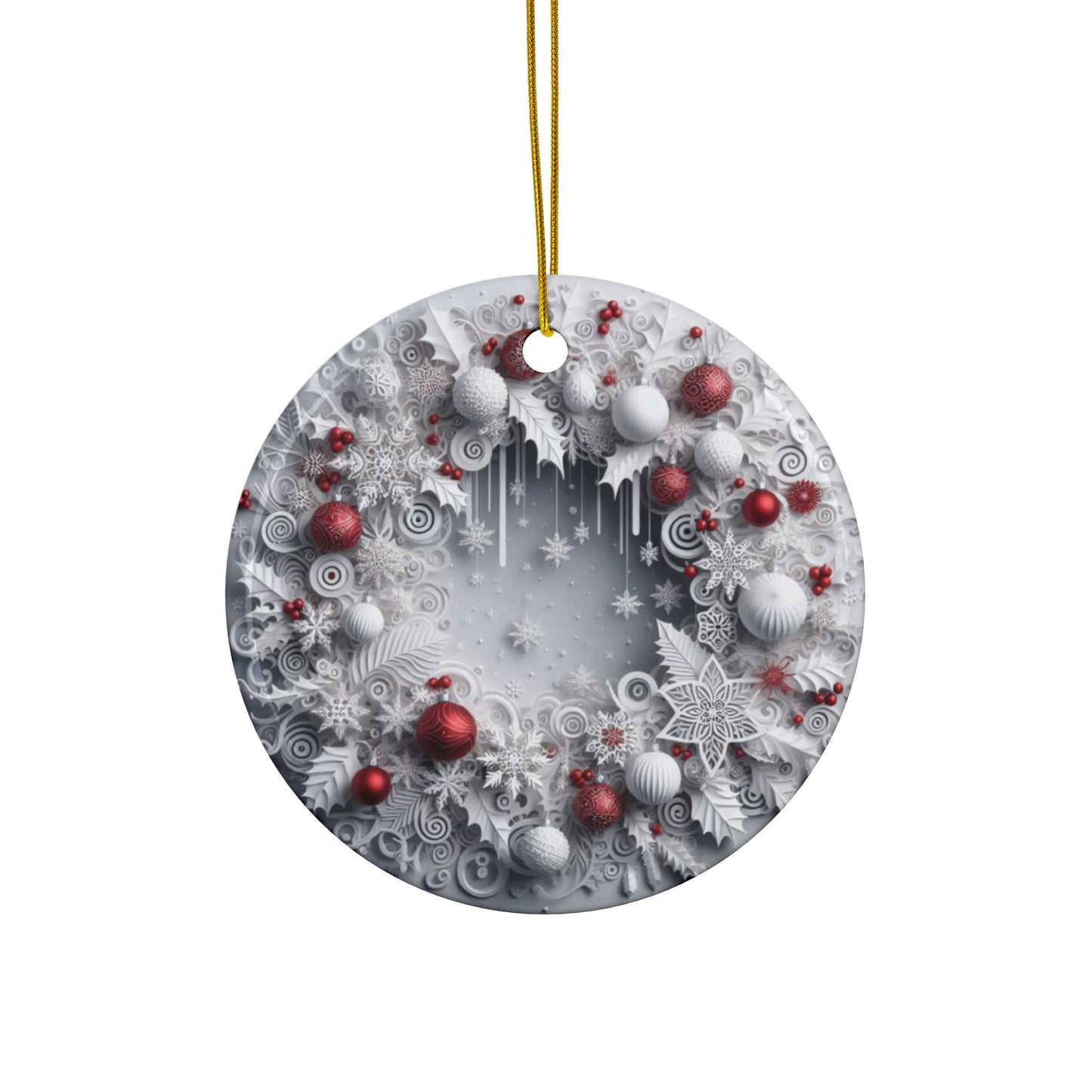 Elegant Christmas Sublimation Ornament 4-Pack – Wreath, Tree, Stocking, and Reindeer, Double-Sided MDF