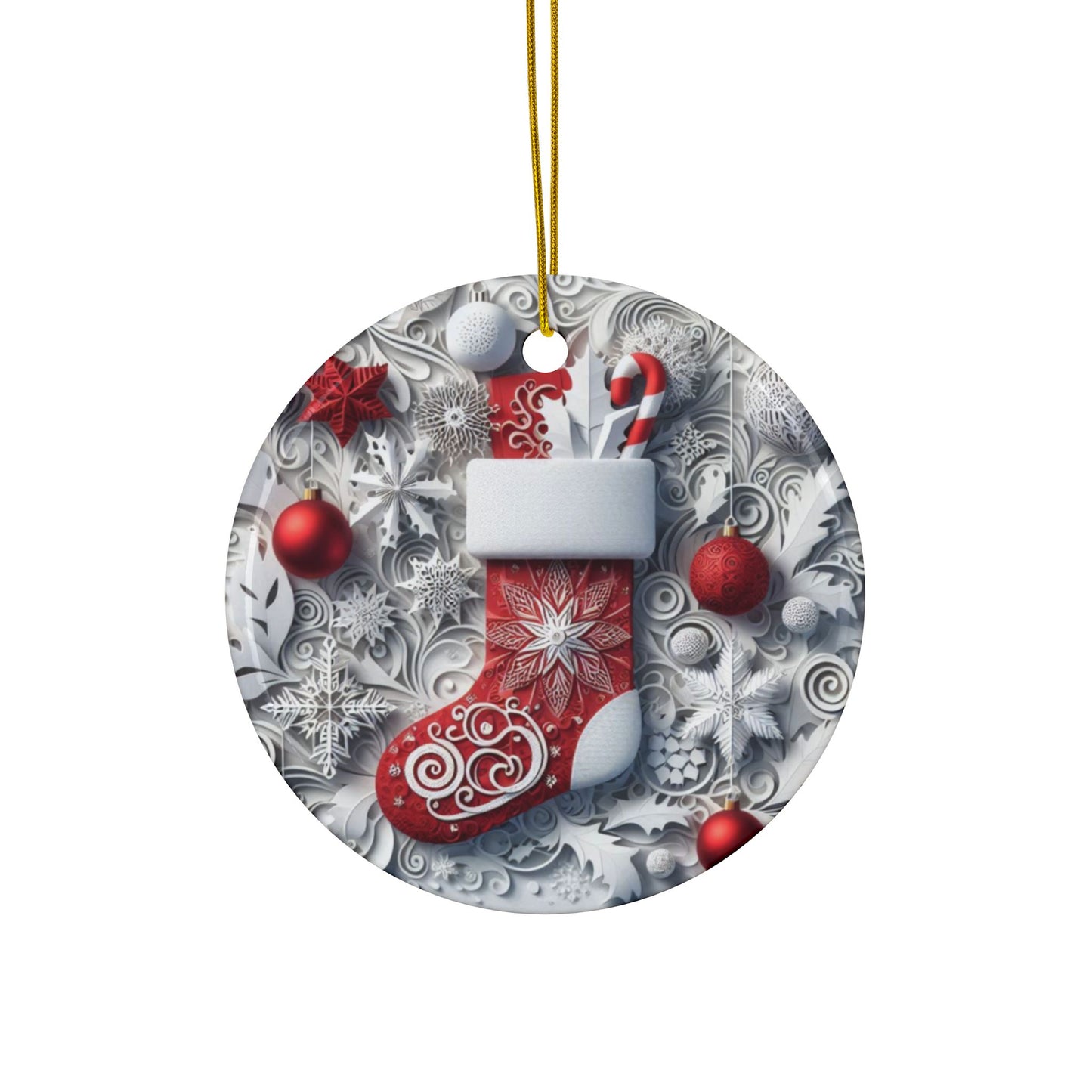 Elegant Christmas Sublimation Ornament 4-Pack – Snowman, Christmas Tree, Stocking, and Santa Claus, Double-Sided MDF