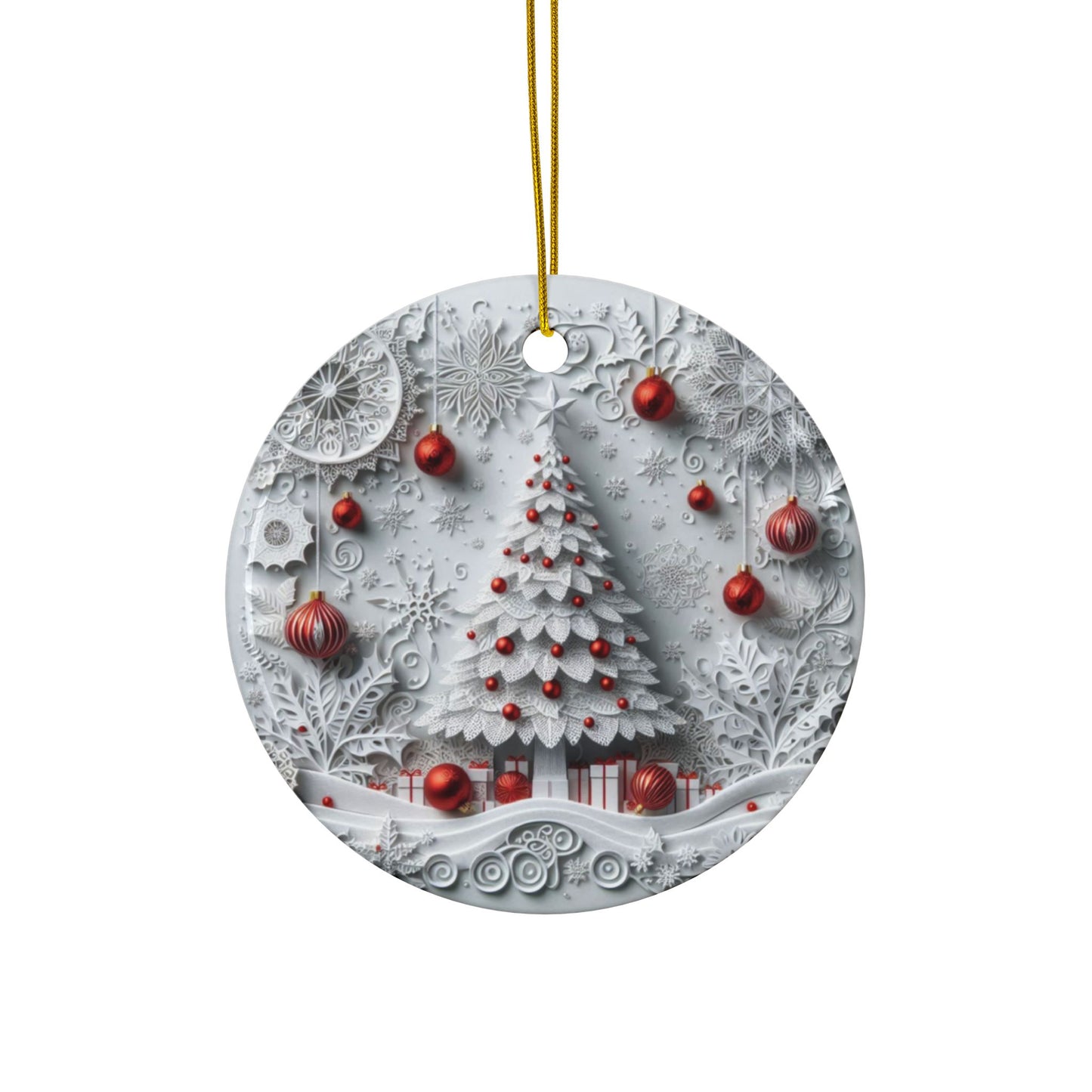 Elegant Christmas Sublimation Ornament 4-Pack – Wreath, Tree, Stocking, and Reindeer, Double-Sided MDF