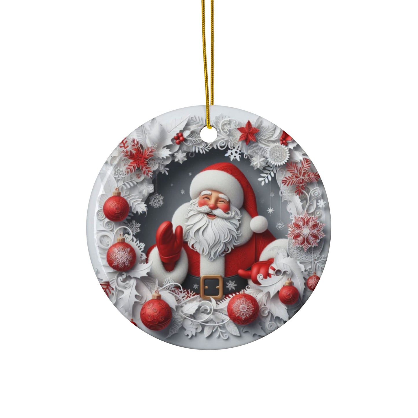 Elegant Christmas Sublimation Ornament 4-Pack – Snowman, Christmas Tree, Stocking, and Santa Claus, Double-Sided MDF