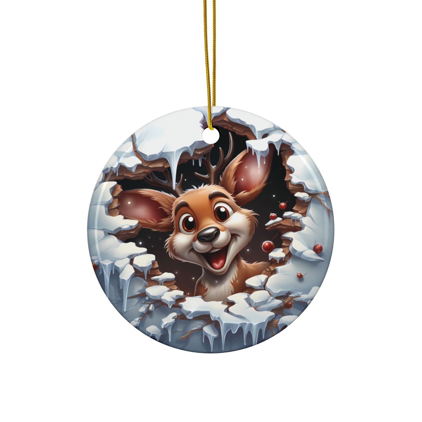 3D Christmas Sublimation Ornament 4-Pack – Gingerbread, Reindeer, Teddy Bear & Squirrel, Double-Sided MDF