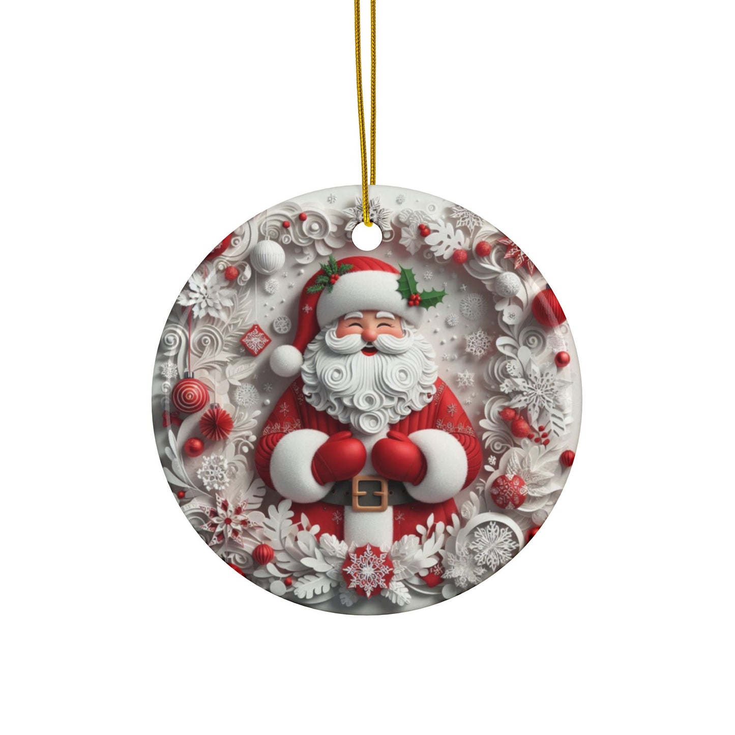 Santa-Themed Christmas Sublimation Ornament 4-Pack – Festive Santa Claus & Stocking Designs, Double-Sided MDF