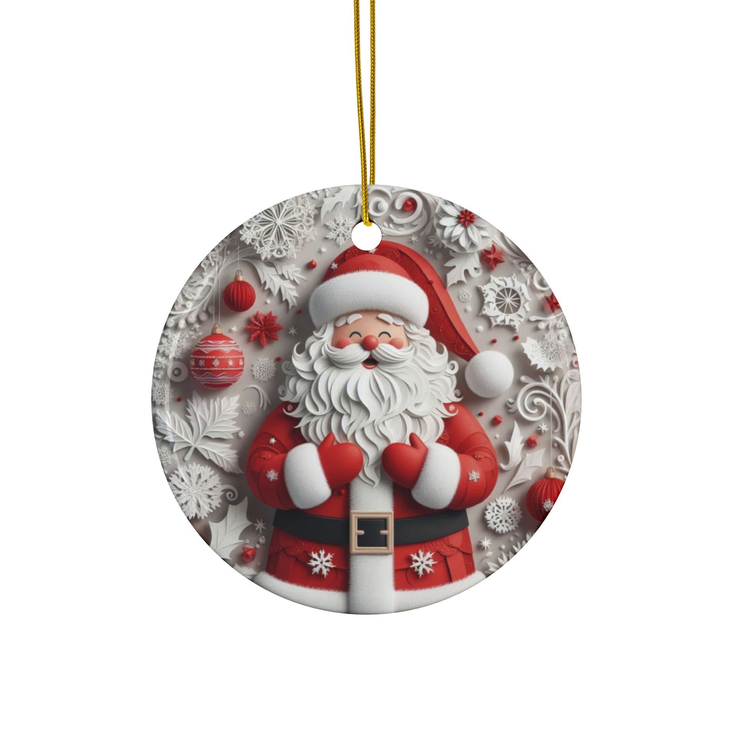 Santa-Themed Christmas Sublimation Ornament 4-Pack – Festive Santa Claus & Stocking Designs, Double-Sided MDF