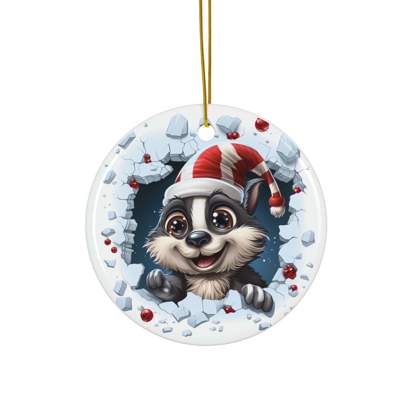 3D Christmas Sublimation Ornament 4-Pack – Gingerbread, Reindeer, Teddy Bear & Squirrel, Double-Sided MDF