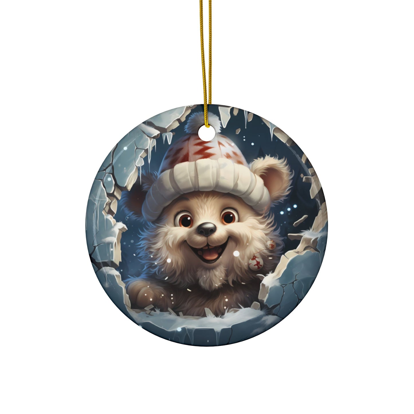 3D Christmas Sublimation Ornament 4-Pack – Gingerbread, Reindeer, Teddy Bear & Squirrel, Double-Sided MDF