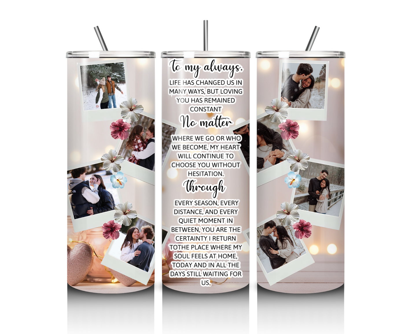 To My Always, No Matter – Custom Photo 20 oz Tumbler