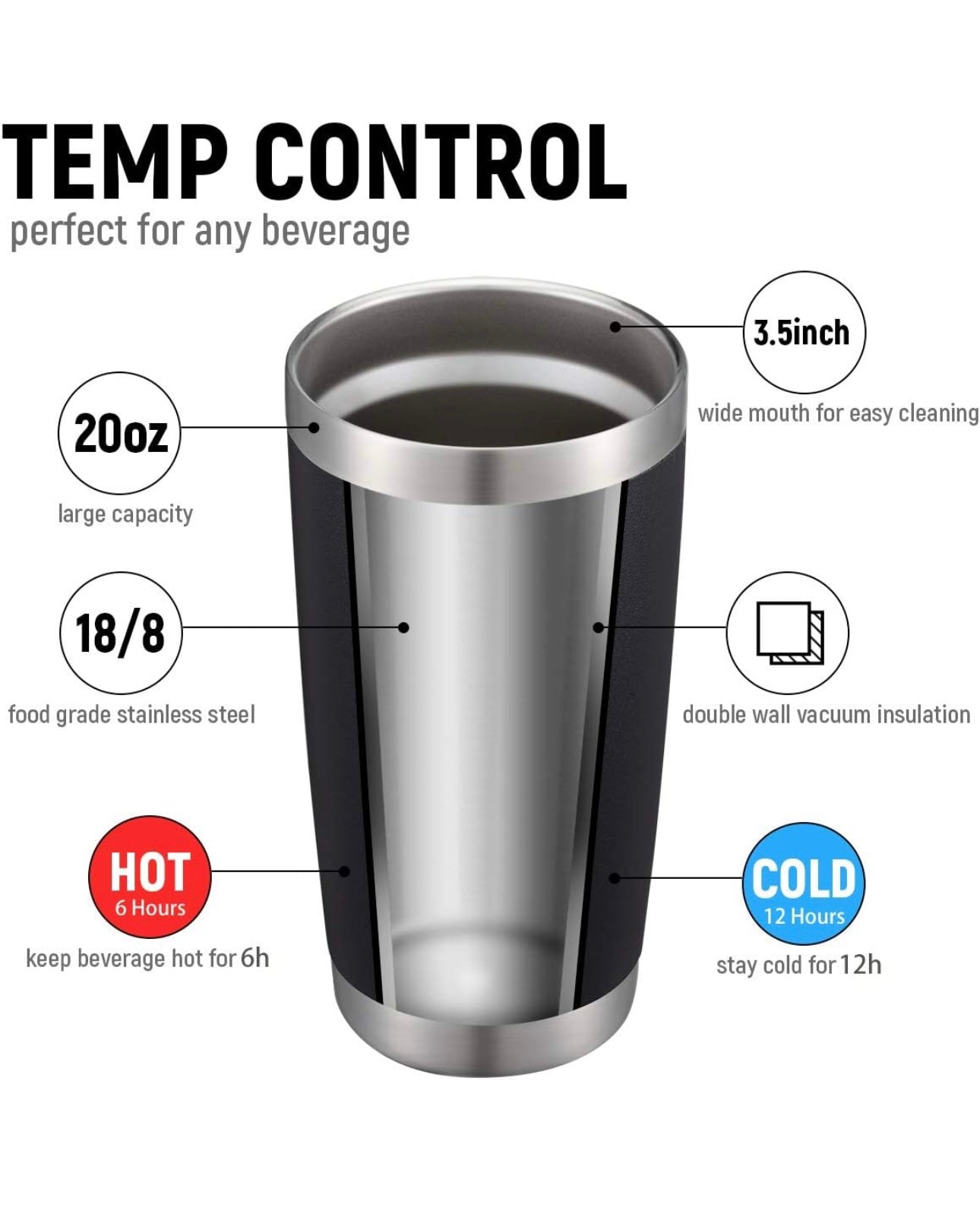 Custom 20oz UV DTF Tumbler – Black or White