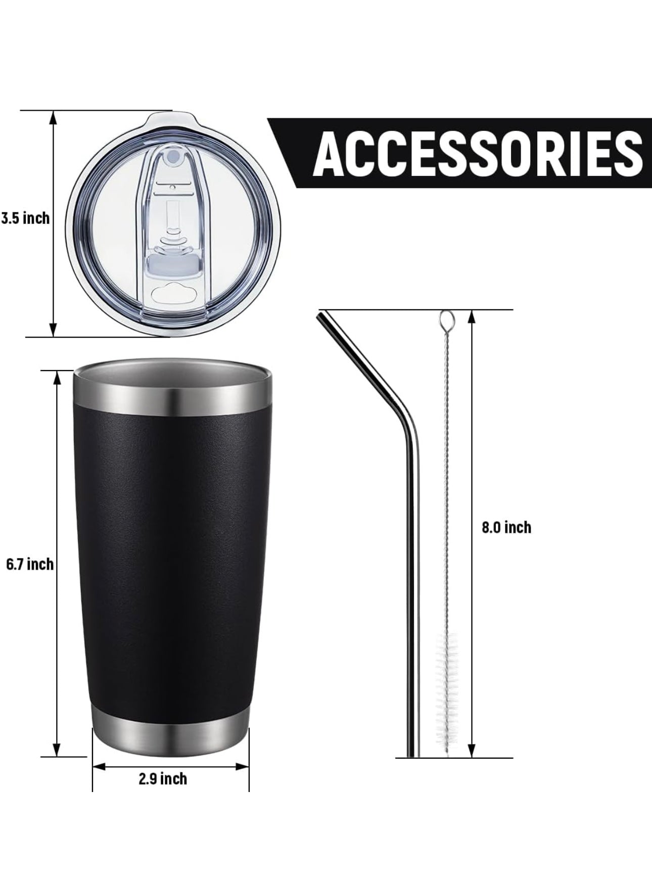 Custom 20oz UV DTF Tumbler – Black or White