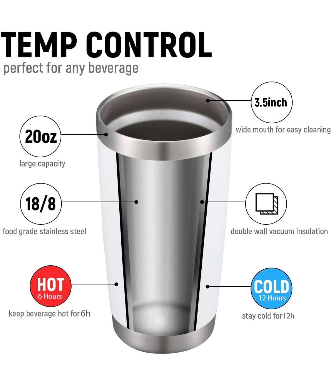 Custom 20oz UV DTF Tumbler – Black or White