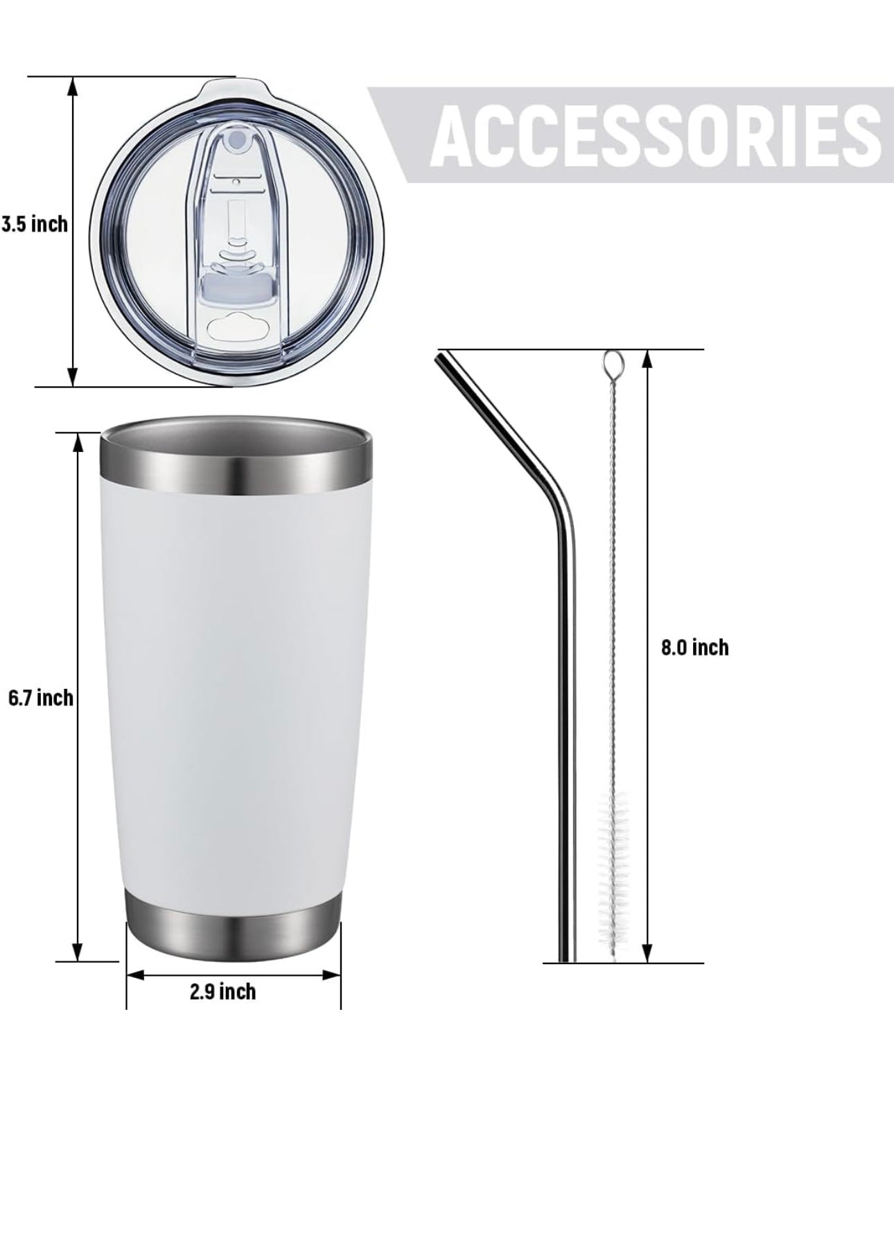 Custom 20oz UV DTF Tumbler – Black or White