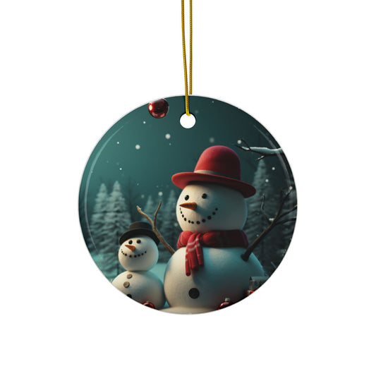 Whimsical Snowman Christmas Sublimation Ornament 4-Pack – Festive Winter Scenes, Double-Sided MDF