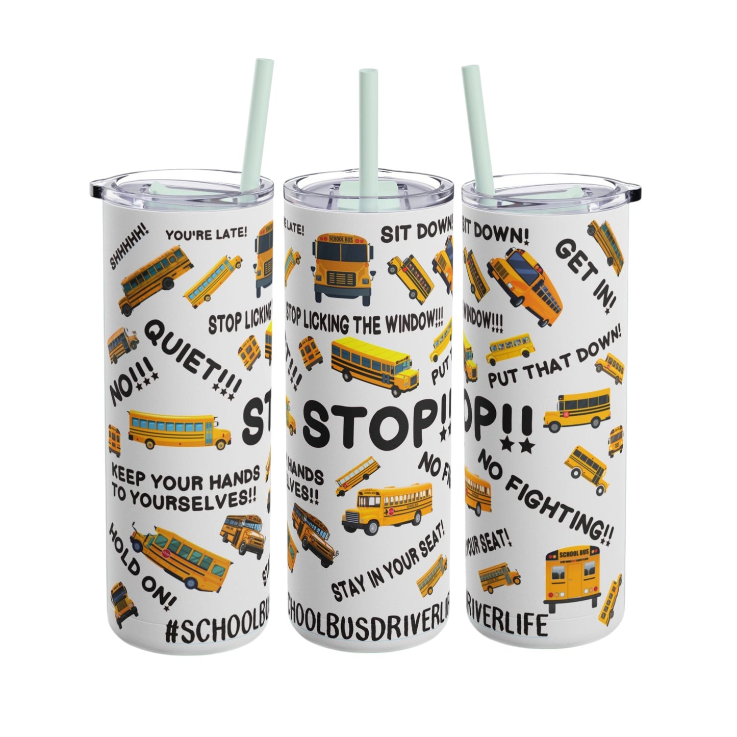School Bus Commandments" 20 OZ Stainless Steel Tumbler