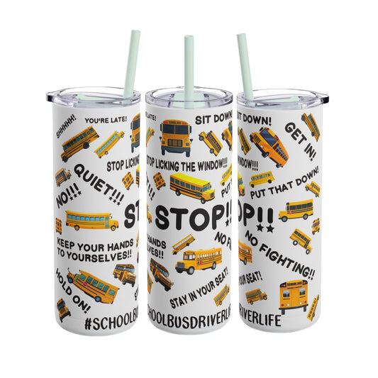 School Bus Commandments" 20 OZ Stainless Steel Tumbler