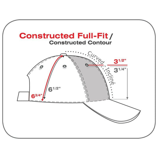 Side profile of chino twill cap showing curved visor and full fit