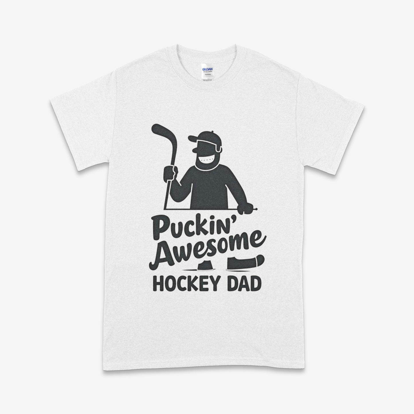 Puckin’ Awesome Hockey Dad T-Shirt – Funny Canadian Hockey Father Tee