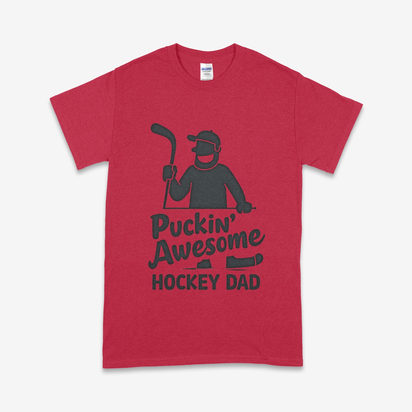 Puckin’ Awesome Hockey Dad T-Shirt – Funny Canadian Hockey Father Tee