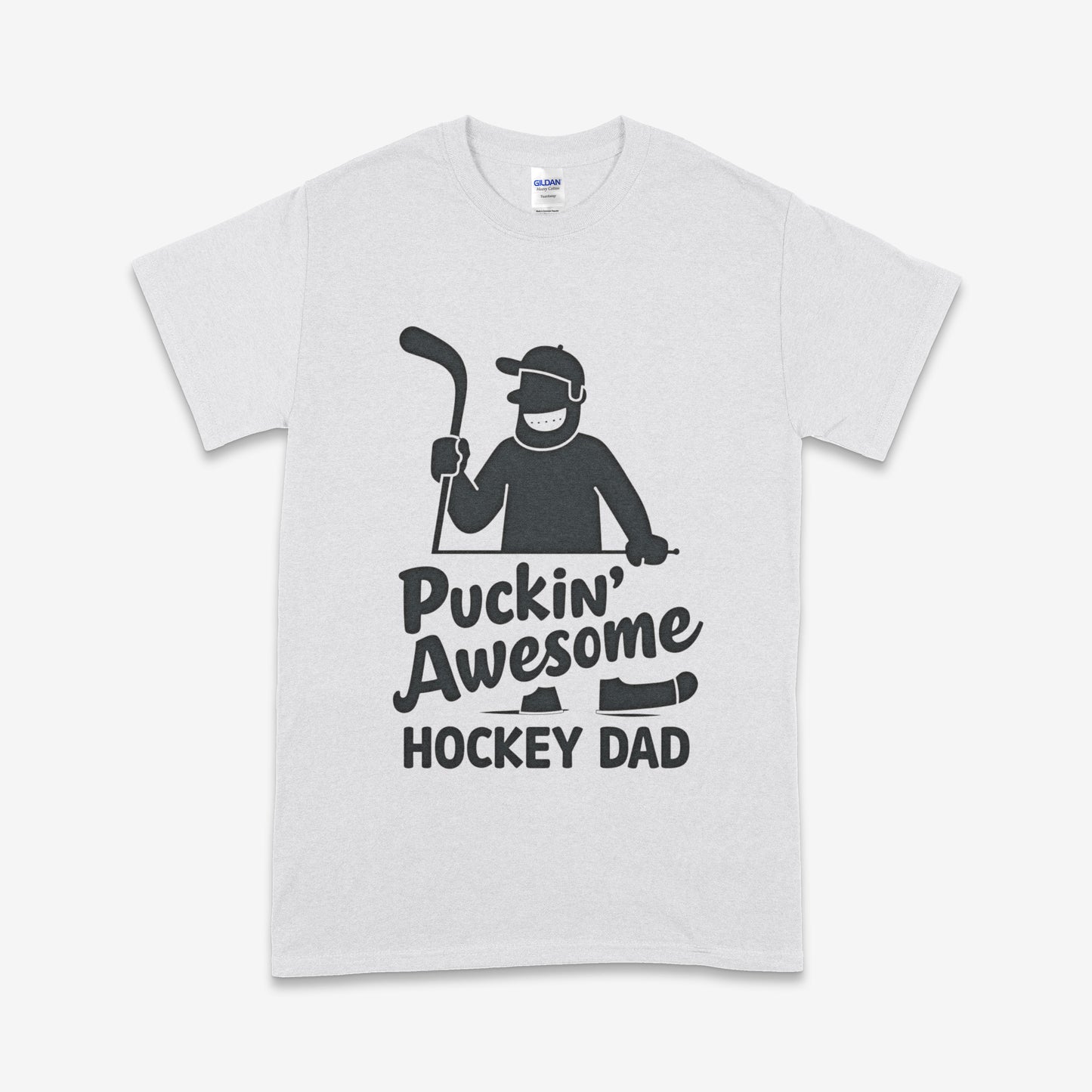Puckin’ Awesome Hockey Dad T-Shirt – Funny Canadian Hockey Father Tee
