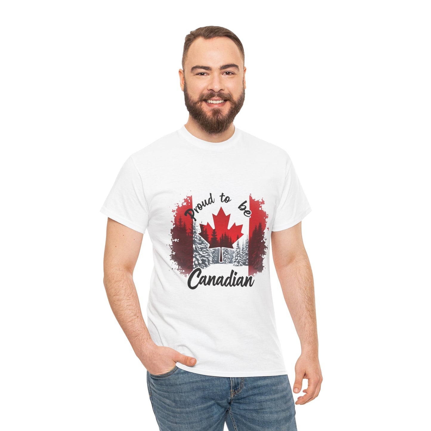 Proud to be Canadian T-Shirt – Bold Maple Leaf Design