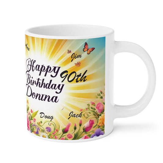 Custom Floral Celebration Mug – Personalized Birthday or Occasion Gift (11.8 & 15 OZ)
