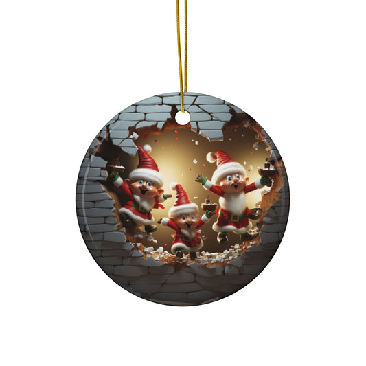 3D Christmas Sublimation Ornament 4-Pack – Santa, Snowman, Gingerbread, and Elves, Double-Sided MDF