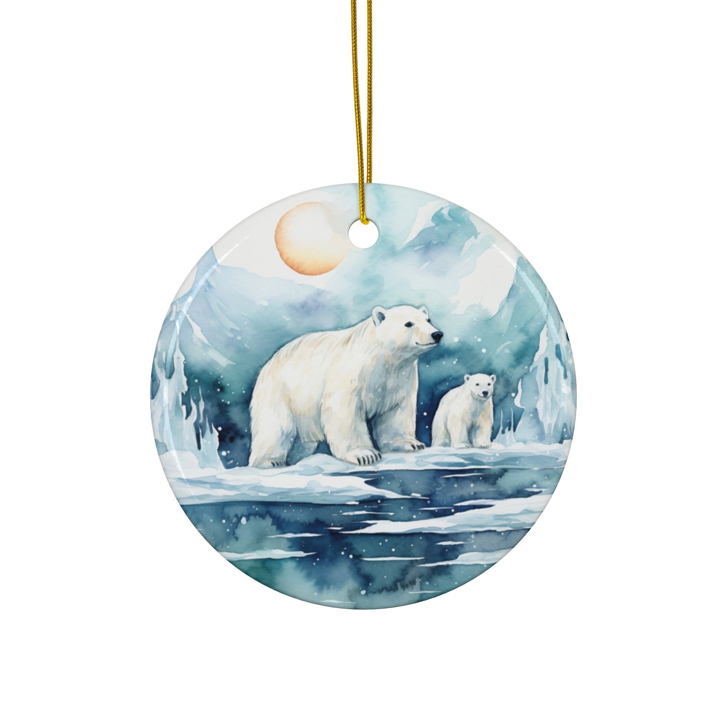 Winter Wonderland Sublimation Ornament 4-Pack – Polar Bears & Penguins, Double-Sided MDF