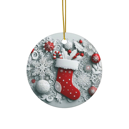 Christmas  Ornament Set ''Wreath, Tree, Stocking, and Reindeer',