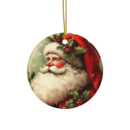 Christmas Ornament Set 'Snowman, Santa Claus, Reindeer & Gift Scene,'